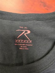 .= Rothco Men’s Security T-Shirt 2XL Black 2-Sided Cotton Poly Short Sleeve NEW