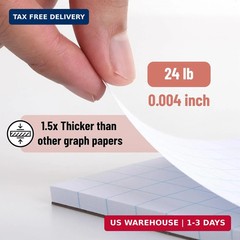 Mr. Pen- Graph Paper pads 8.5 x 11 Inches, 2 Pack, 55 Sheets/Pack | 2×2 (2 Squar
