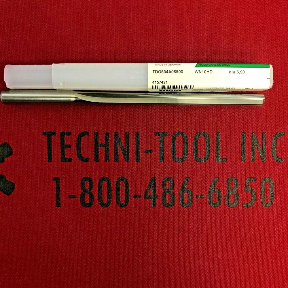 TDG534A06900 6.9mm (0.2717) x 5.4724 OAL Coolant-Thru 12xD HP Drill 4157421