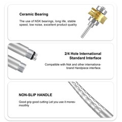 LED Dental E-generator High Speed Handpiece Push Button 2/4Hole Tip 3Water Spray