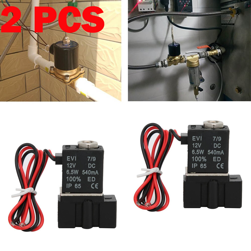 2 Pack 2 Way Normally Closed DC 12V Electric Solenoid Air Valve 1/4″ NPT