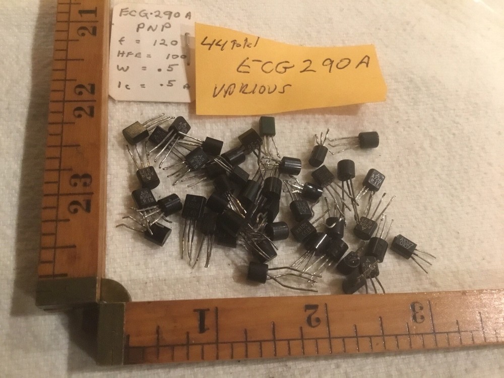 11 Vintage ECG290A Transistors Various Values Mixed Lot Pulls