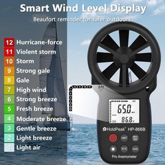 HoldPeak 866B Digital Anemometer – Wind Speed CFM Meter
