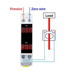 AC 80-500V 100A DIN Rail Ammeter Voltmeter Digital Display Voltage Current Meter