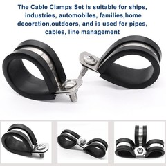 40PCS 3/4 Inch Cable Clamps 304 Stainless Steel Rubber Cushion Insulated Wire…