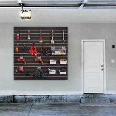 VEVOR Slatwall Panels Garage Storage Panel Organizer 2′ H x 4′ W Black Set of 2