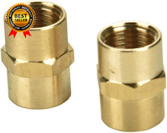2 Pack 1/4″ X 1/4″ NPT Coupler, Brass Female Pipe Fitting