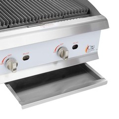 24″ Gas Countertop Lava Briquette Charbroiler – 80,000 BTU