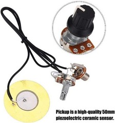 Piezo 50mm Sensitive Transducer Pickup Prewired 6.35mm Output Jack Cigar Box