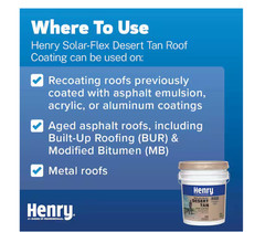 Henry 288 Solar-Flex Tan Acrylic Elastomeric Reflective Roof Coating 4.75 Gal