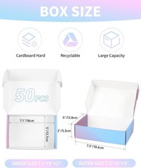 Shipping Boxes 7x5x2 Inch, Set of 50, Purple Corrugated , Mailer Packaging Bo…