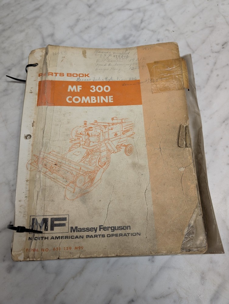 MASSEY FERGUSON MF 300 COMBINE 651 139 M99 PARTS BOOK MANUAL LIST CATALOG