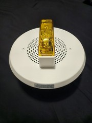 Wheelock E90A-24MCC-ALW White Ceiling Mount Speaker Strobe with Amber Lens