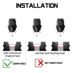 24pcs Lug Nuts for F150 One-Piece OEM M14x1.5 Black 24PCS-2015-2025 F150