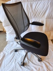Humanscale Liberty ERGONOMIC Chair Polished Aluminum BLACK seat NEW ARM PADS