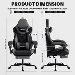 Gaming Chair with Footrest,High Back Gaming Chairs Ergonomic Office Gamer Chair
