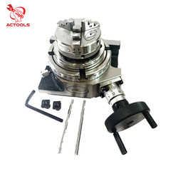 Rotary Table 4″ 100mm Horizontal And Vertical With 65 mm 3 Jaw Chuck Backplate