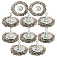 Hiqalty 10pcs 2″ Stainless Steel Wire Wheel Brushes Kit for Drill with 1/4-In…