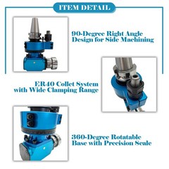 BT40-ER40 90° Side Milling Head CNC Single Output Angle Head Side Milling Head