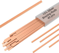 15% Silver Brazing Rods AWS BCuP-5 40 Sticks Silver Solder Phos Copper Brazing A