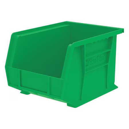 Akro-Mils 30239Green Hang & Stack Storage Bin, Plastic, Green, 7 In H, 8 1/4 In