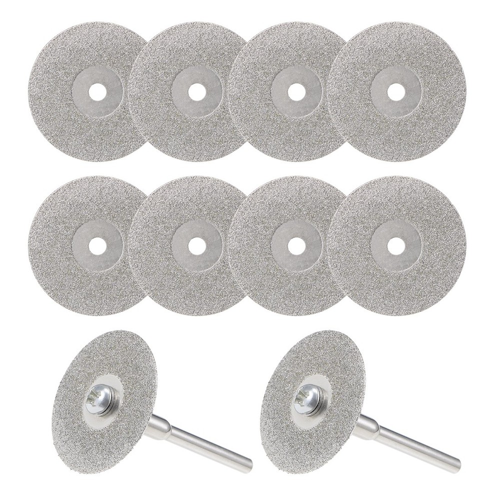 10pcs 25mm Diamond Cutting Wheels Cut Off Wheel with Mandrels for Rotary Tool