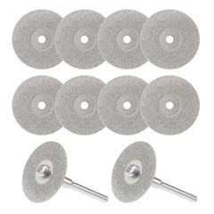 10pcs 25mm Diamond Cutting Wheels Cut Off Wheel with Mandrels for Rotary Tool