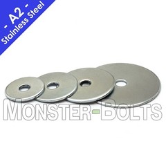 5/16″ Stainless Steel Fender (Penny) Washers, A2 / 304 – 5/16 x 1-1/4″, 1-1/2″