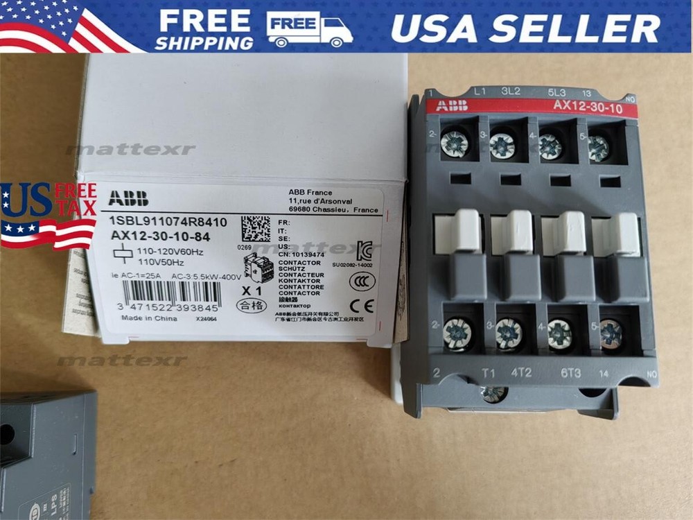 NEW ABB Contactor AX12-30-10-84 AC 110V 50/60Hz AX12-30-10 US Free TAX
