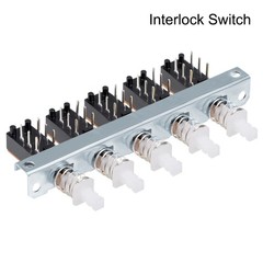 Interlock Push Button Switch Piano Type DPDT 6 Pins 5 Row