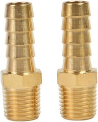 Durable Brass Hose Fitting Set: 2 Pack 3/8″ Barb to 1/4″ NPT Male Pipe