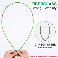14′ Wire Fishing Tool Fish Tape Cable Rods, Green Wire Puller with 5 Attachments