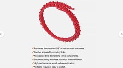 Power Twist V Belt 5/8 Inches X 5 Feet B/5l Adjustable Link V Belt Type B For La