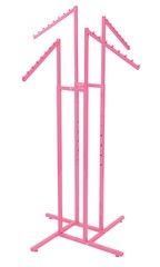 SSWBasics Hot Pink 4-Way Slanted Arm Clothing Display Rack – Durable Retail