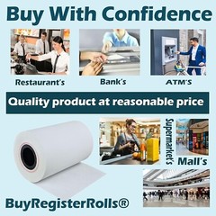 Thermal Paper Rolls – 50 Pack 2 1/4″ x 50′ BPA Free, Recyclable & Glossy Finish