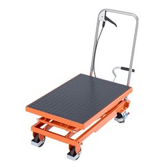 47.2″ Hydraulic Lift Table Manual Double Scissor Lift Cart 500 lbs Non-slip Pad