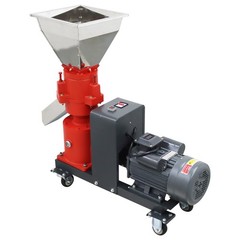 6mm Sheep/Pig Feed Pellet Mill Machine with Stainless Square Hopper 3Roller 220V