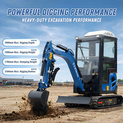 TYPHON TERROR XVII Cabin Mini Excavator 4000lb Kubota D902 with 13 Attachments