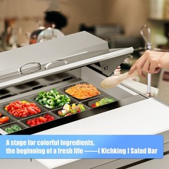 Commercial Refrigerator 48” Salad Sandwich Prep Table W/12 Pans Kitchen Bars 2D