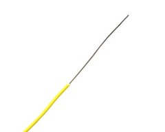 24AWG Solid Conductor Silver Plated Copper, PTFE Insulated Wire, Yellow, 100ft