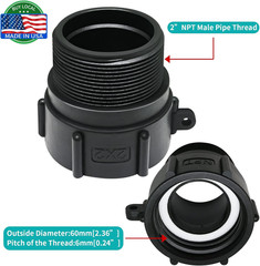 275 330 Gallon IBC Tote Adapter 2″ Female Buttress Coarse Thread X 2″ Male NPT P
