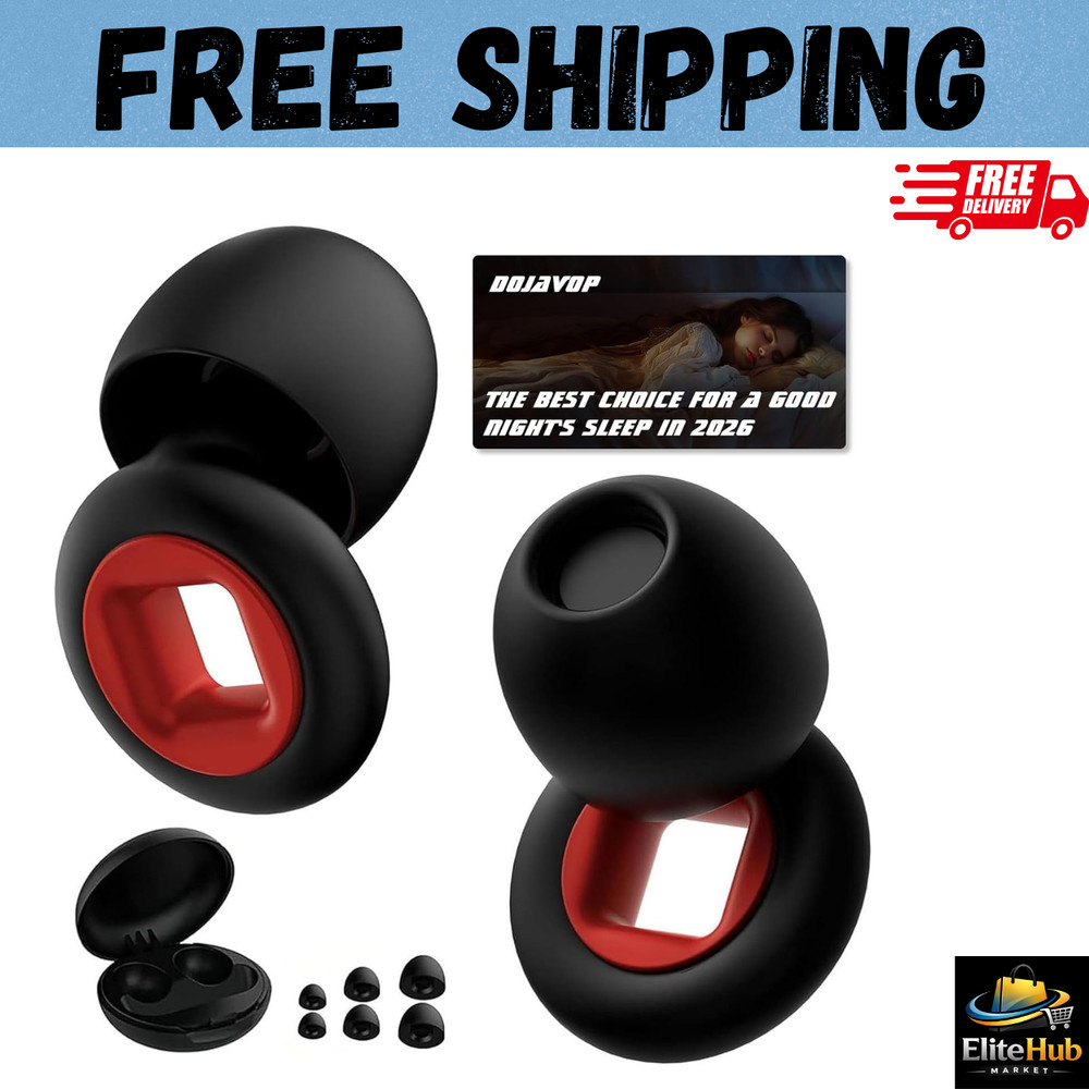 Artevive Earplugs Motorcycle.Earplugs for Sleeping Noise One Size, Black Red
