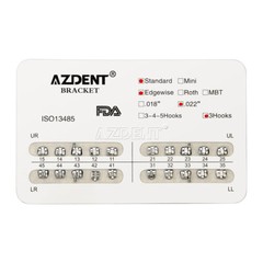 AZDENT Brackets de Ortodoncia Dental Standard Roth MBT 022/018 Ganchos 3/345