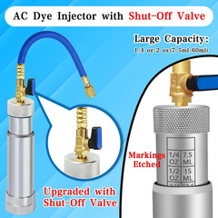 R1234Yf Dye Injector, AC Dye Injector with Shut-Off Valve, AC Oil Injector for R