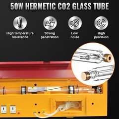 50W CO2 Laser Engraving Machines Laser Engraving 300*200mm 1-350 mm/s Kit Tools