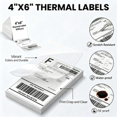 1000PCS labels 4 x 6 Direct Thermal Shipping Labels For Zebra & Rollo Printers
