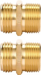 2 Pack 3/4″ GHT to 3/4″ NPT Male Connector, Brass Garden Hose Fitting, Male Hose