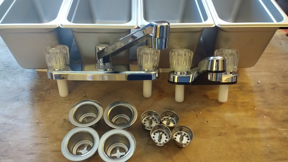 3 Compartment STANDARD SMALL + 1 HAND WASH Portable Concession Sink