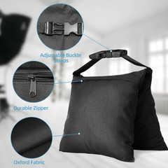 2 Packs Sandbags, Heavy Duty Sand Bags with 4 PE Bags, Sand Bags with Buckle Str