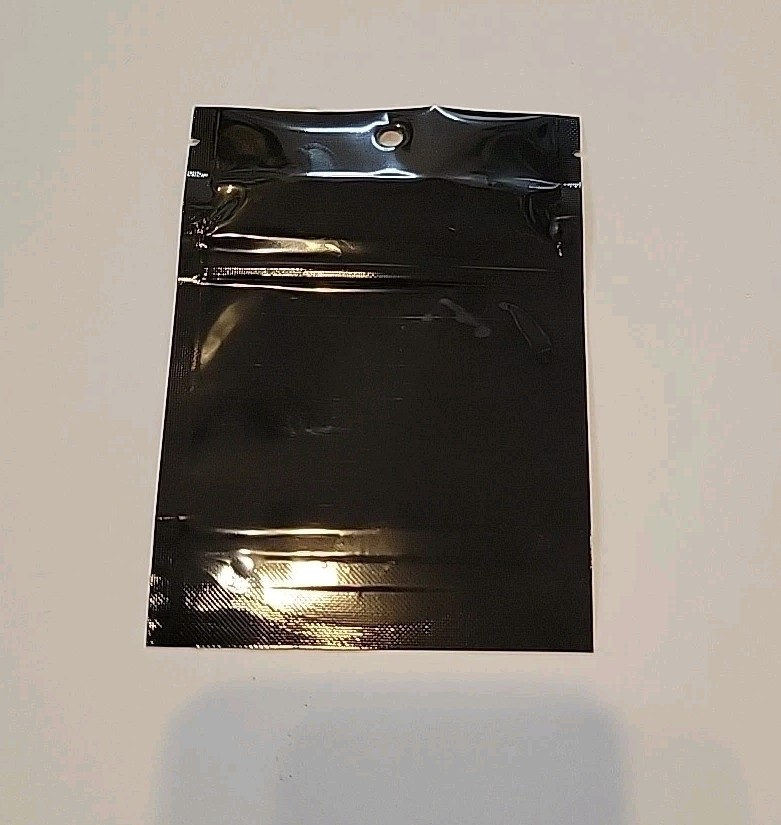 100 New Glossy Black Mylar Resealable Bag Food Grade 5″ X 3.5″